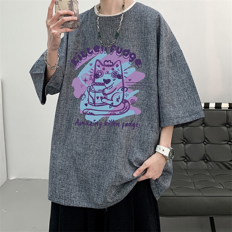风复古亚麻短袖男棉麻t恤男半袖ZT71317-P35,男装T恤,电商A040