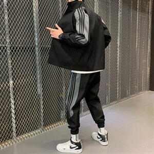 2021现货主推男士立领休闲运动夹克套装青少年外套D02图片