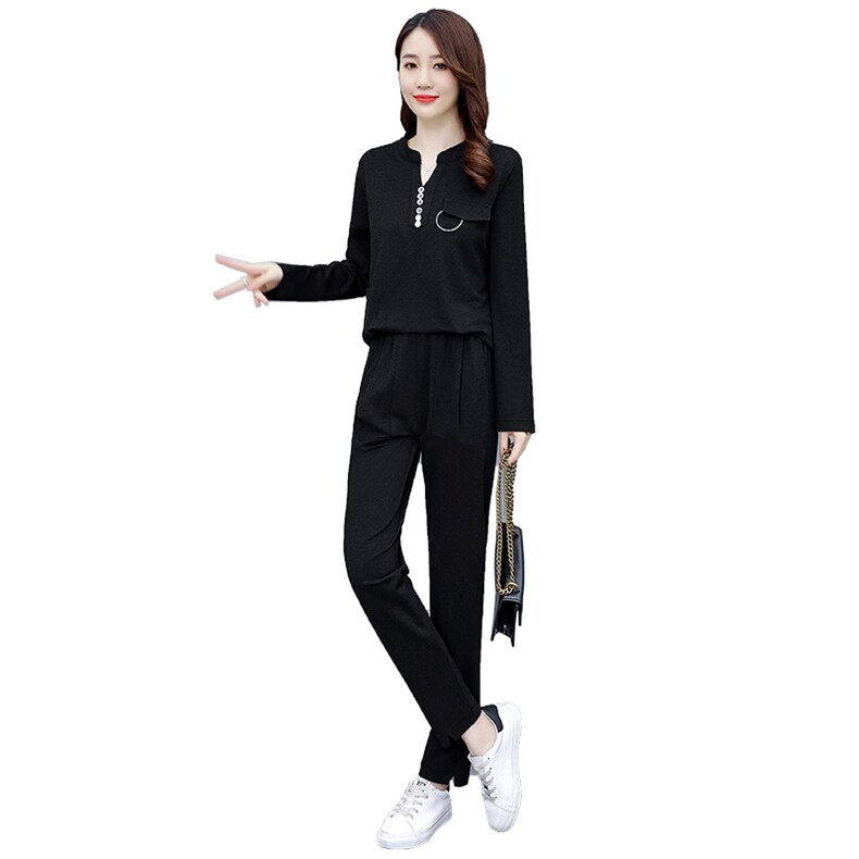 胖人洋气休闲女2025秋季新款大码女装胖MM遮肉显瘦时尚,女装运动套装,妙形