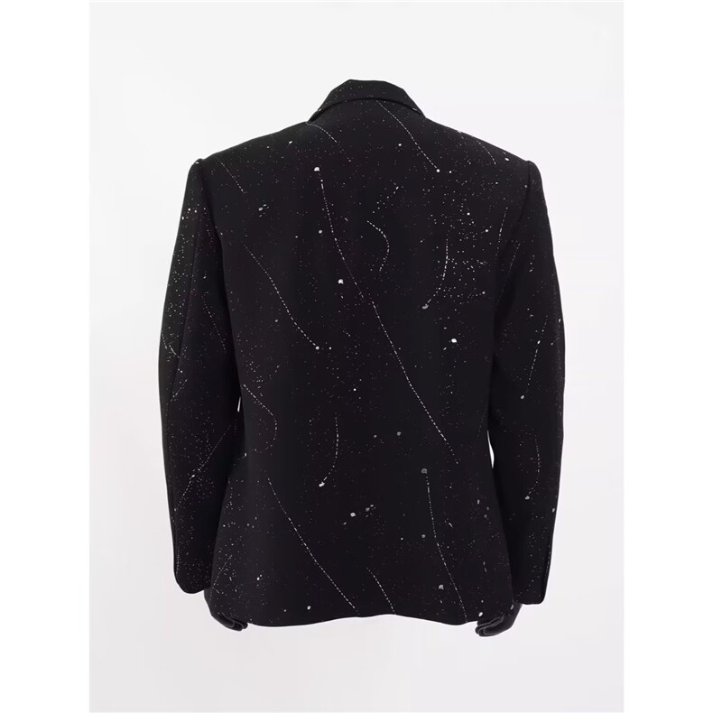 春秋款男女休闲西服满天星链条装饰西装外套大码S-5XLJK0031P75,男装西服套装,星座1013-1