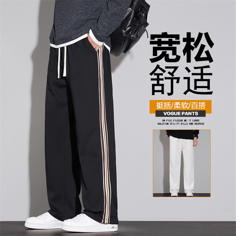 垂感宽松休闲裤男士2025新款秋冬季运动裤子直筒阔腿卫裤D016-P45图片