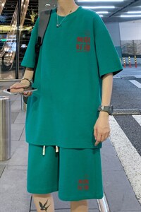 ！2023夏季男士华夫格短袖T恤套装学生一套短袖HTZ19P50图片