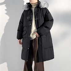 现货中长款棉衣男冬季加厚棉袄宽松连帽毛领棉服外套M107-P120，男装棉衣，星座308B-2