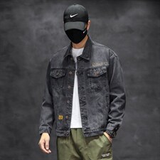 2025春季新款牛仔外套男夹克牛仔衣潮M-5XL两色6630-P65,男装工装外套,电商B223（原星座515-1）