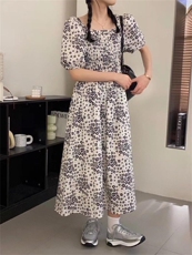 2023现货新款气质高级温柔淑女显瘦连衣裙，女装连衣裙，L·H·X