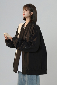 JK8115/P75秋季中性风棒球服防水外套男女美式潮牌宽松飞行员夹克图片