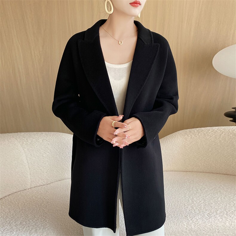 羊毛大衣女新款冬季韩版时尚流行羊毛呢子外套，女装双面呢大衣，召鑫羊绒双面呢