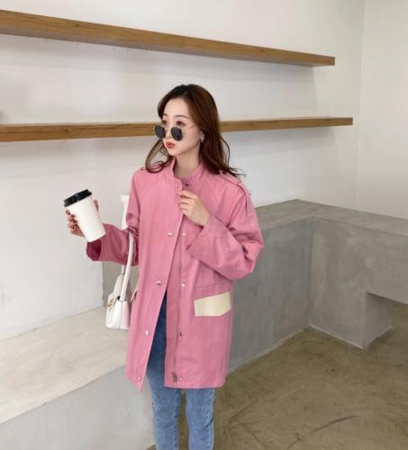香丽迪圆领风衣女中长款2021春装新款韩版百搭气质小个子外套,女装风衣,香丽迪1