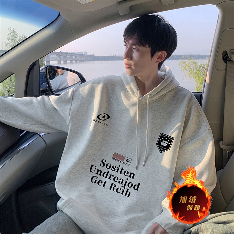 抖音得物供货可提供视频秋冬重磅美式宽松连帽卫衣DL2112,男装卫衣,电商A486