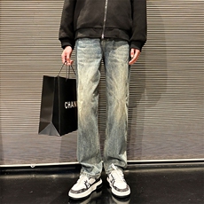 男士直筒牛仔裤微磨毛设计简约休闲破洞裤610A-1-K3701-P58，男装牛仔裤，星座610A-1
