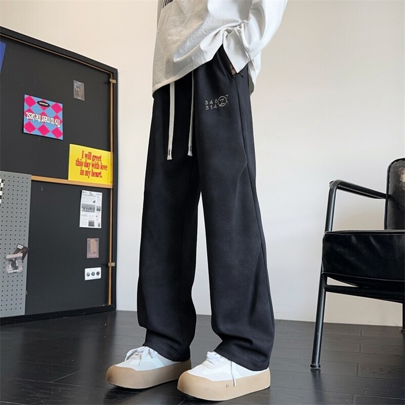 春季新款潮流美式高街垂感设计宽松格子直筒长裤A436-837-P35,男装休闲裤,电商A436