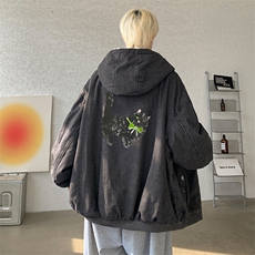控价158牛仔棉衣男大码加绒羊羔绒牛仔棉服男棉袄NM53413-P140，男装棉衣，电商A040