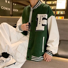 vintage棒球服男春季ins潮牌高街痞帅外套韩版复古百搭J5748-p65，女装短外套，星座1008-1