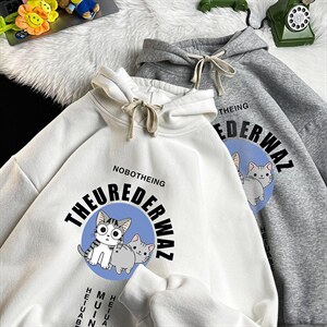 WY2160-P35 加绒款-P40 纯棉连帽卫衣男大码运动帽衫宽松薄图片