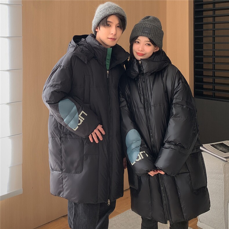 新款冬款加肥款男女中青年韩版情侣装羽绒服过膝长款羽绒外套大衣,男装羽绒服,钱塘723