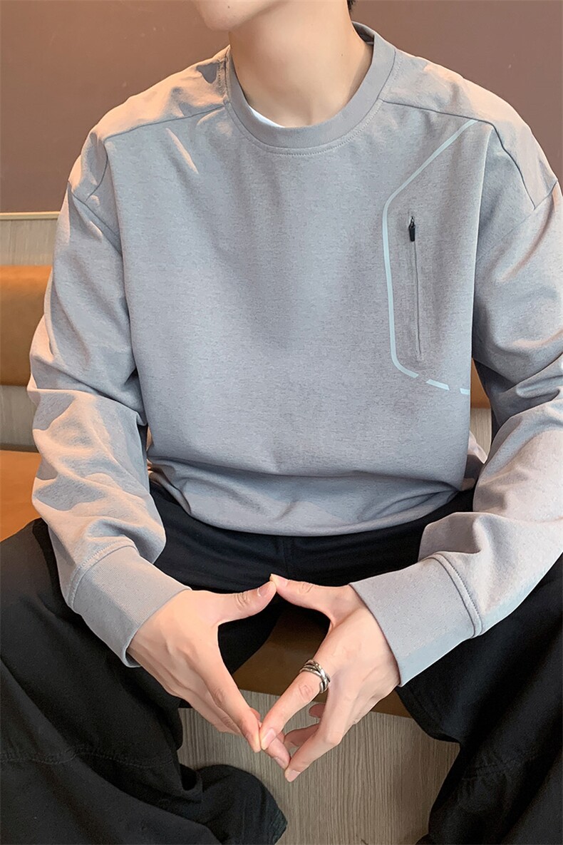 311B-1-7905-P28控58时尚套头长T重磅宽松休闲百搭上衣,男装T恤,星座311B-1