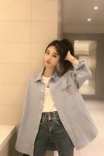 ZCL2103春季新款时尚潮流牛牛韩版衬衫,女装衬衫,L·H·X