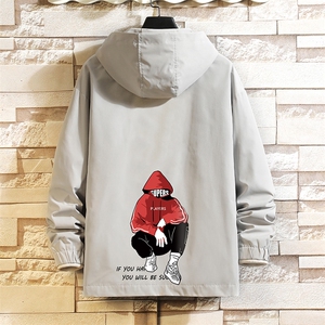 JK65051-P45 连帽夹克男大码胖子棒球服上衣外套 砖墙挂拍图片