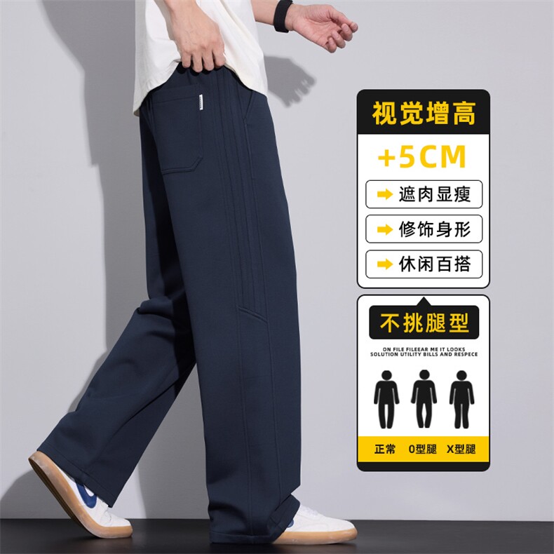 休闲裤2026新款针织宽松直筒弹力长裤美式潮牌运动裤男Z2582-P50图片