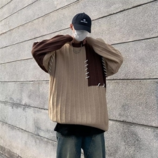 秋冬款潮牌美式高街复古印花毛衣男女宽松针织外套，男装针织衫/毛衣，星座716-2