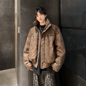405A  美式复古个性金属设计短款皮衣棉服 MY24916-特批108控178图片