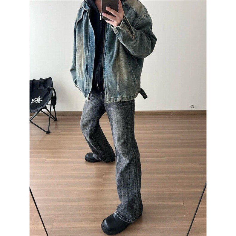 解构水洗重磅复古潮牌牛仔夹克外套男宽松不规则JK850B特P75,男装夹克,星座1007（原301D）