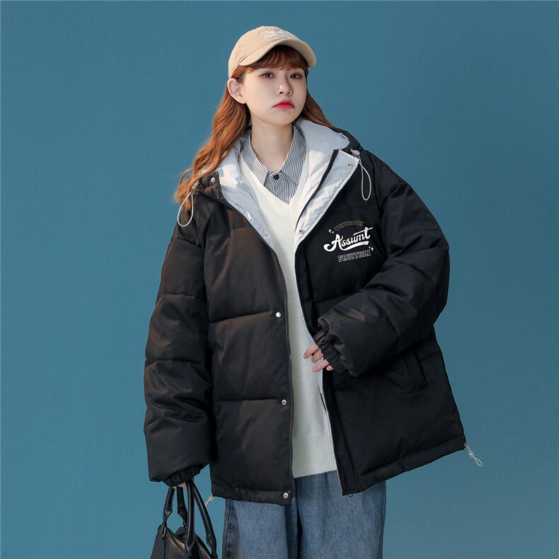 中性22冬季新款字母印花连帽面包服棉服宽松棉衣MY151P115控148,男装棉衣,A247A