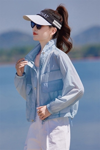 2026夏季新款韩版时尚休闲连帽防晒衣女宽松显瘦短款外套薄款上衣图片 2026夏季新款韩版时尚休闲连帽防晒衣女宽松显瘦短款外套薄款上衣图片