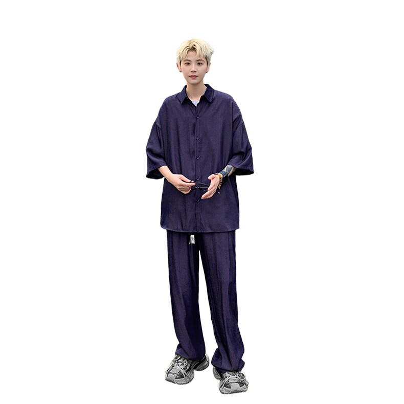 量大优供视频激光冰丝套装男XH69TZ-特P60,男装休闲套装,电商B367