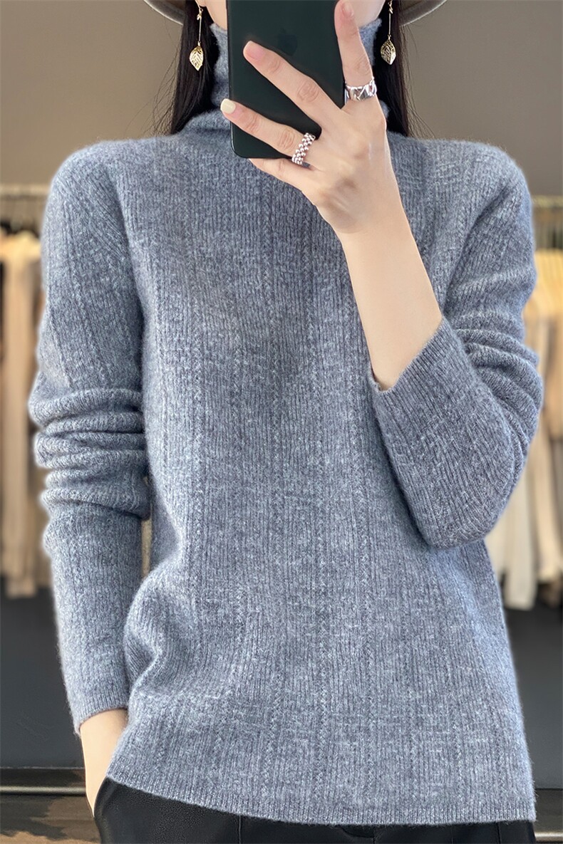 拉花堆领2024新款春秋新款时尚经典百搭羊毛衫,女装羊毛衫,片语羊绒