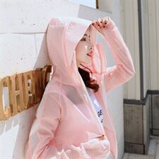 连帽件2024年夏季长袖薄款短款舒适修身纯色气质韩版简约防晒衣，女装防晒衣，可可小西