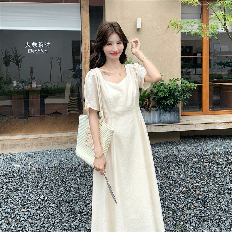2026年夏季新款温柔风前侧车塔克线连衣裙女182A-8713P135K198,女装连衣裙,浙宝182A