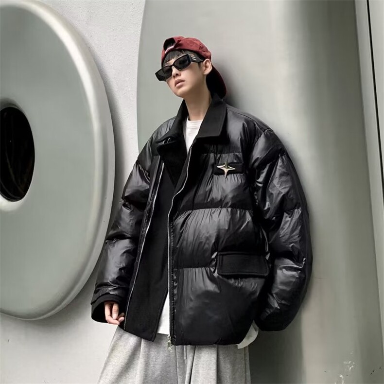 冬季2024新款羽绒棉服男拼接假两件棉衣宽松面包服外套MF131-P89图片