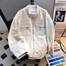 26春装高品质老钱风立领夹克外套男女美式潮牌拉链工装风宽松上衣，男装夹克，电商A486