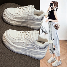 老爹鞋女潮2025年春季新款厚底松糕休闲百搭小白鞋，女鞋休闲鞋，电商A223