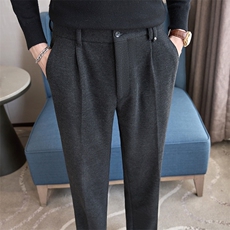 K310-P80主推款细条纹羊毛料加厚秋冬款小直筒款式29-38码，男装休闲裤，电商A211