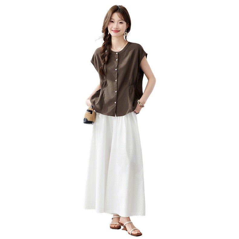 现货新品2026夏装新款亲肤透气收腰女士两件套套装,女装套装/套裙,木子恋