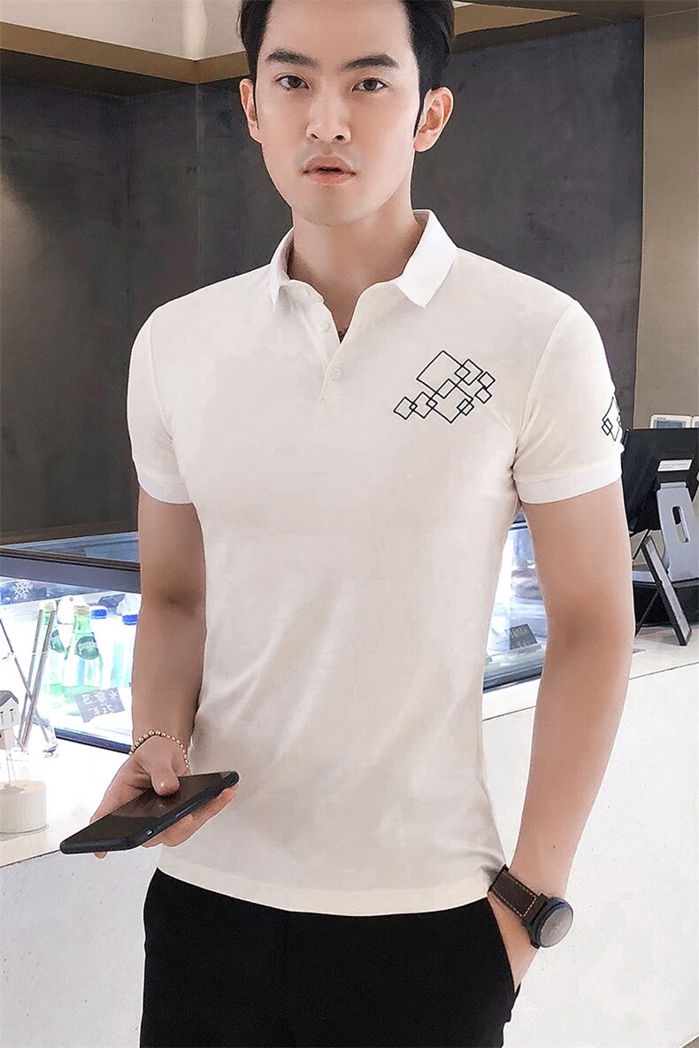 19夏新款男polo衫刺绣休闲韩版修身百搭打底衫短袖102A-PL04,男装Polo衫,星座419（原A233）