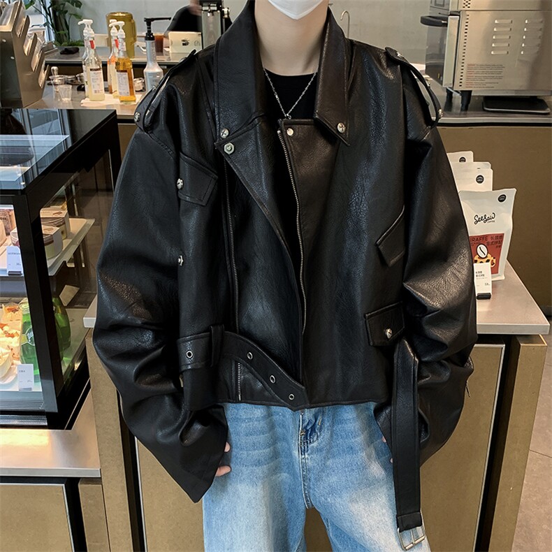 A819-P92美式复古机车皮衣外套男2024新款宽松设计感小众夹克,男装夹克,星座512-6