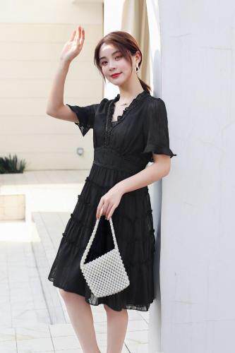 《现货》夏季新款重工订珠韩版连衣裙，女装连衣裙，宫廷韵色