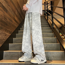 A316-1-K1243特P4065秋季2025新款扎染脏脏抽绳直筒裤卫裤，男装休闲裤，星座906（原电商a316-1）