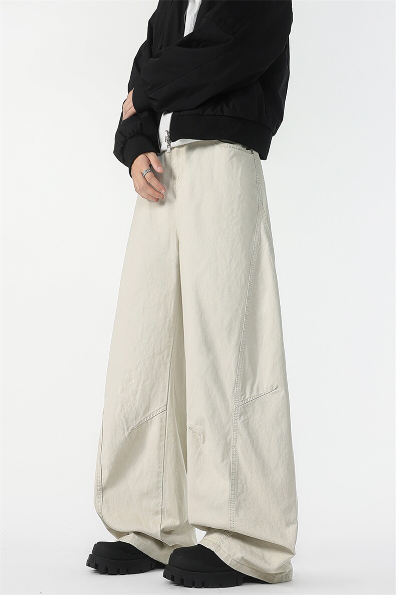 8XL-M工装裤男秋季日系男直筒宽松阔腿休闲弯刀裤子男K9177P65,男装工装外套,电商D206-1