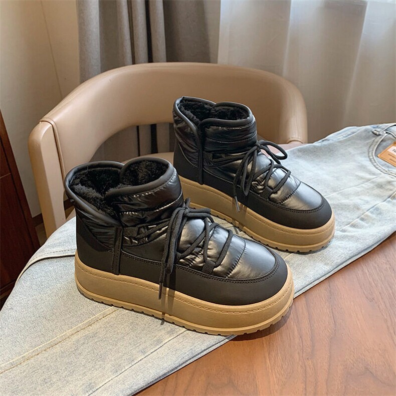 X4540-100加绒高帮雪地靴女2024冬季新款韩版休闲鞋棉鞋,女鞋长靴,星座1407-3