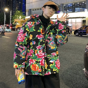 MY206东北大花连帽加厚保暖防寒棉衣外套风特色棉服情侣花衣图片