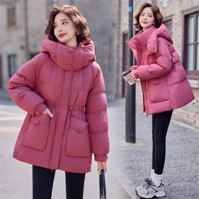 羽绒服女中长款2025冬季新款女装时尚气质连帽白鸭绒外套潮！现货,女装羽绒服,慧尚依恋