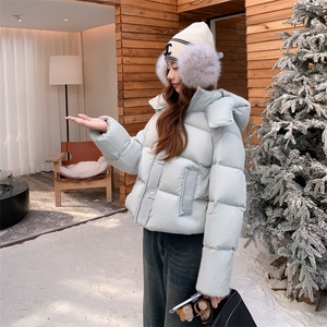 现货新款2163-P275-K399小个子羽绒面包服女,家装白色搭配色图片