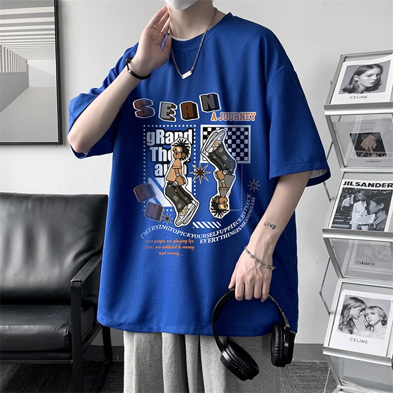 华夫格t恤男短袖男大码五分袖大皂风HT73282-P22,男装T恤,电商A040