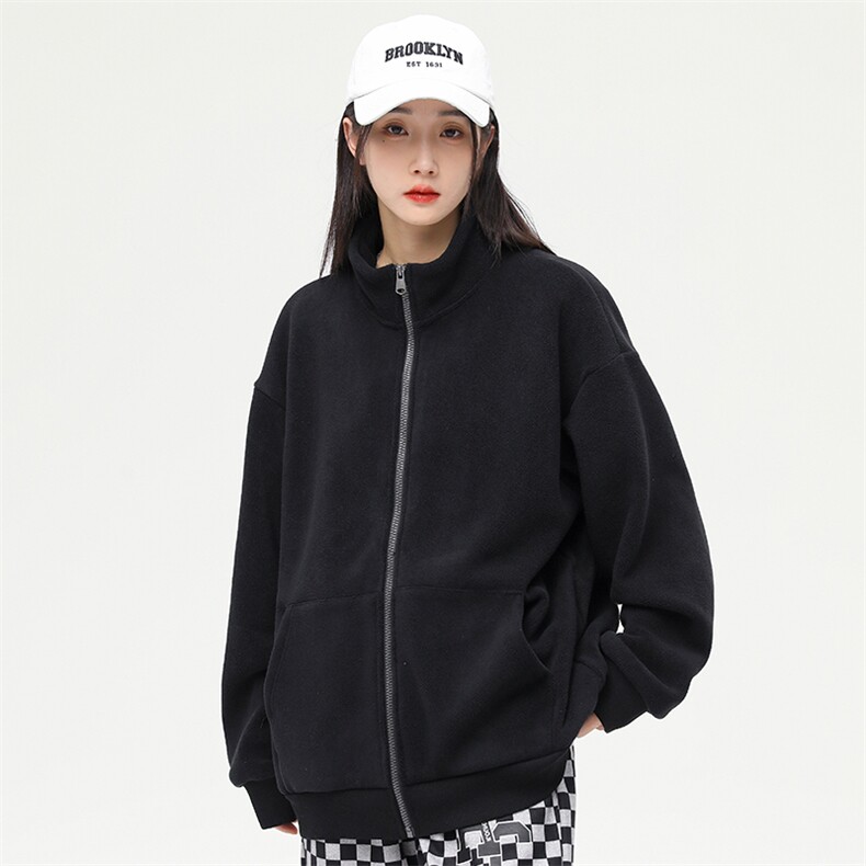 奥粒绒外套基础纯色休闲百搭开衫立领卫衣男女同款EY-3662-P85,女装短外套,电商B306