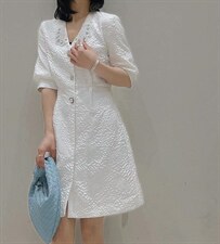 【现货】复古钻领连衣裙2色，女装连衣裙，ONE(2F)