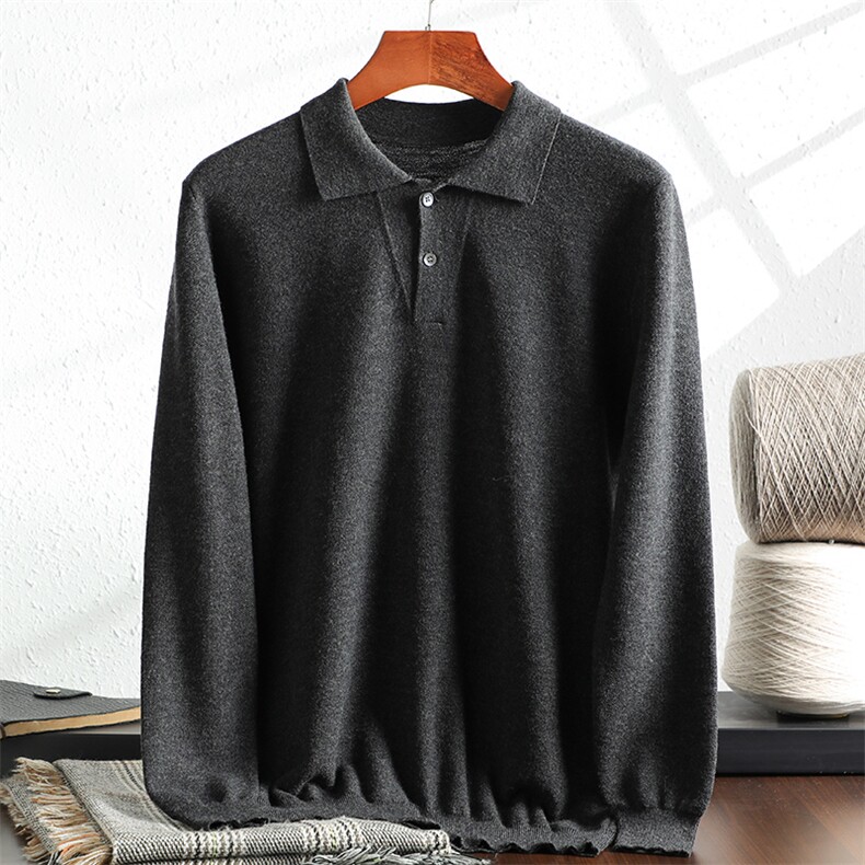 秋冬季羊毛休闲时尚百搭同款48支蜂窝针T恤羊毛衫男装，男装羊毛衫，朝思羊绒